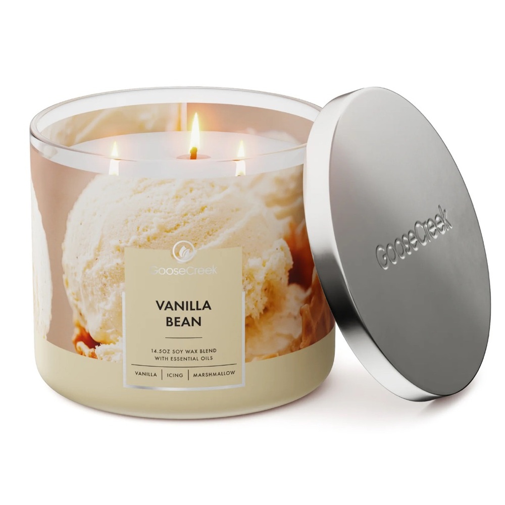 New Vanilla Bean 3 Wick Candle